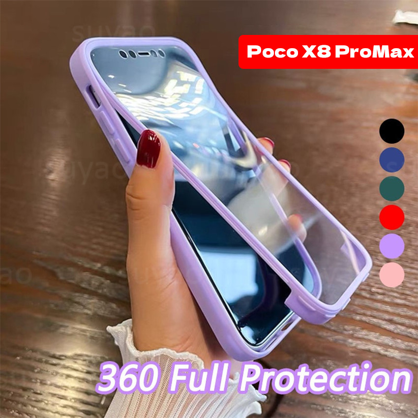 สําหรับ Xiaomi Poco X8 Pro Max 2026 เคสโทรศัพท์ Full Body 2 In 1 ปลอกสองด้าน PocoX8ProMax PocoX8Pro X7 M8 Pro C71 C85 Protector 360 ด้านหน้า + ด้านหลังกันกระแทก Soft ฝาหลัง
