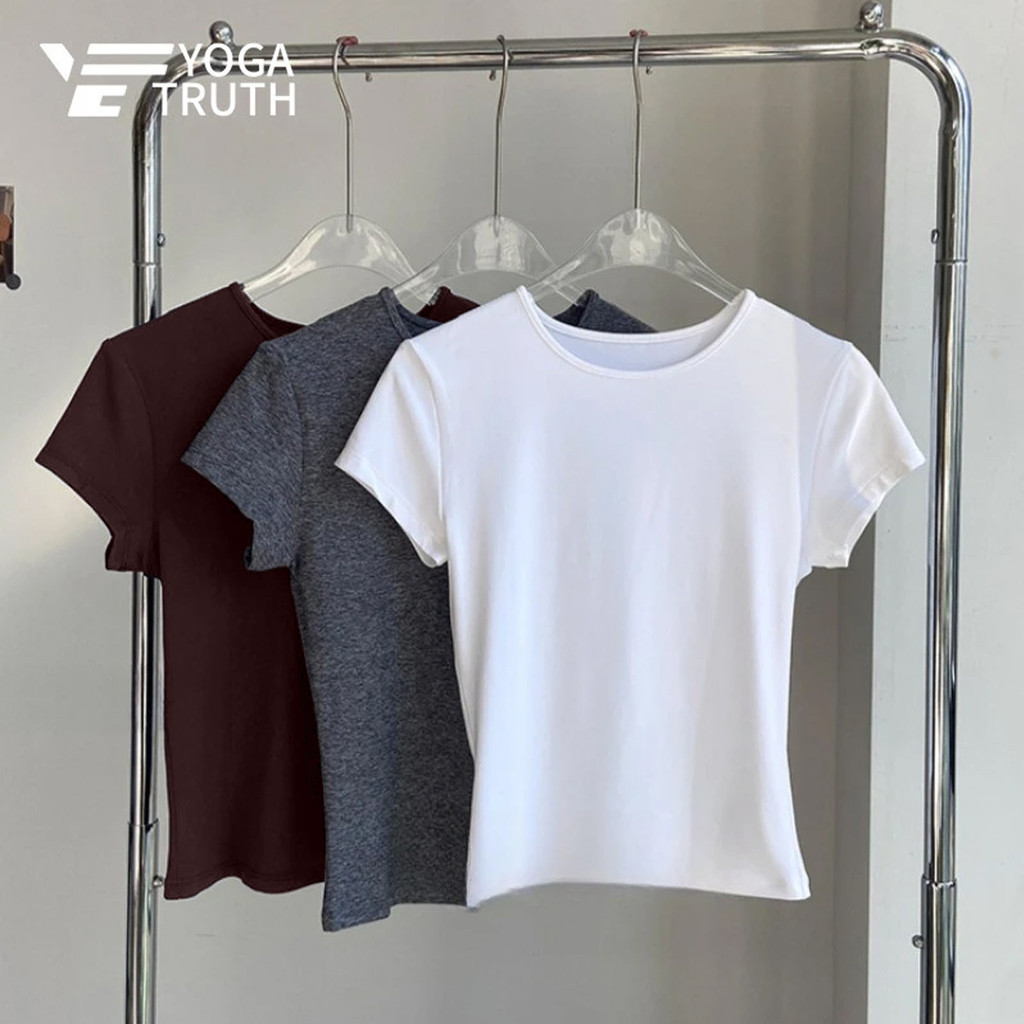 YOGATRUTHSports Top Breathable Nude Feeling เสื้อยืดกระชับสัดส่วนออกกําลังกายวิ่ง