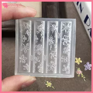 RENBG 3D กลีบซิลิโคนแม่พิมพ์เล็บแม่แบบนํามาใช้ใหม่ดอกไม้ออกแบบ DIY อุปกรณ์เสริมสําหรับร้านทําเล็บเล็บ TH