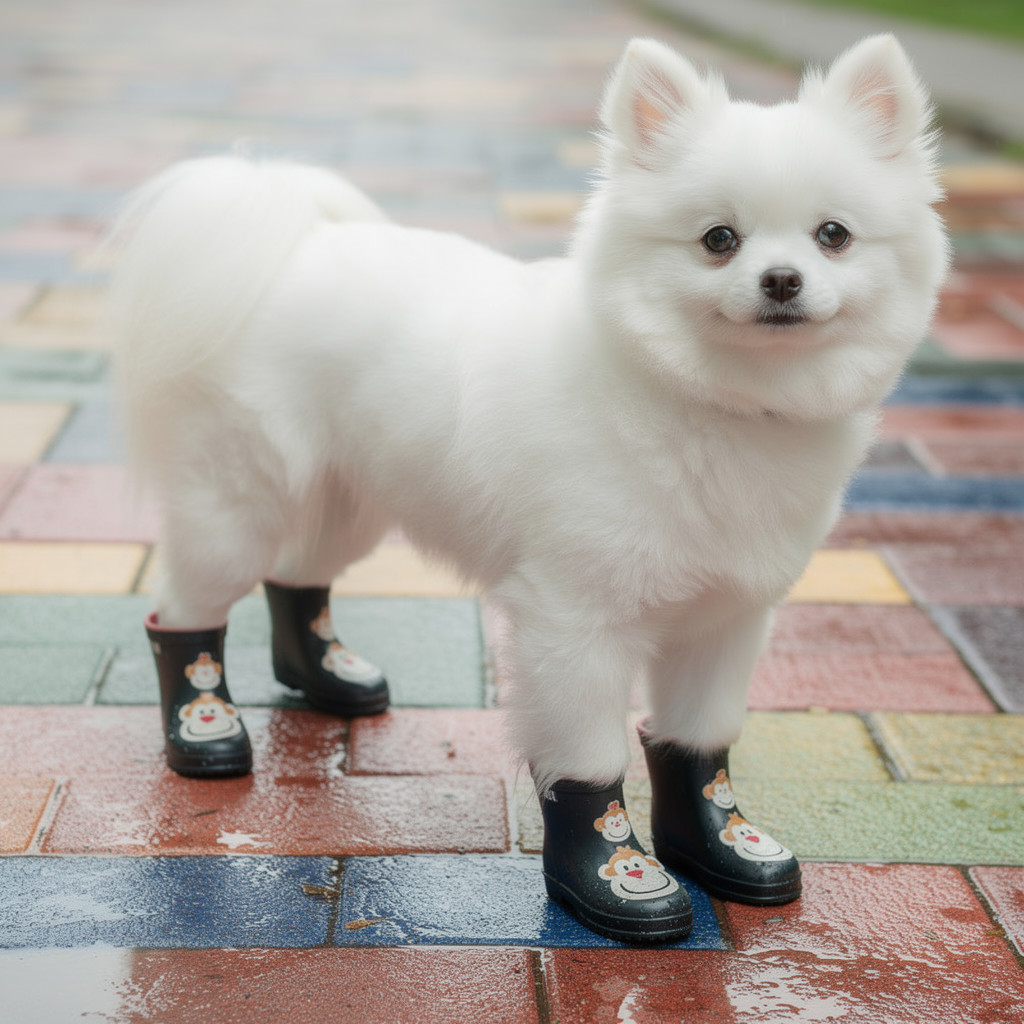 รองเท้าบูทกันฝนสัตว์เลี้ยง รองเท้าหมา รองเท้าแมว กันน้ํา รูปที่ 4
