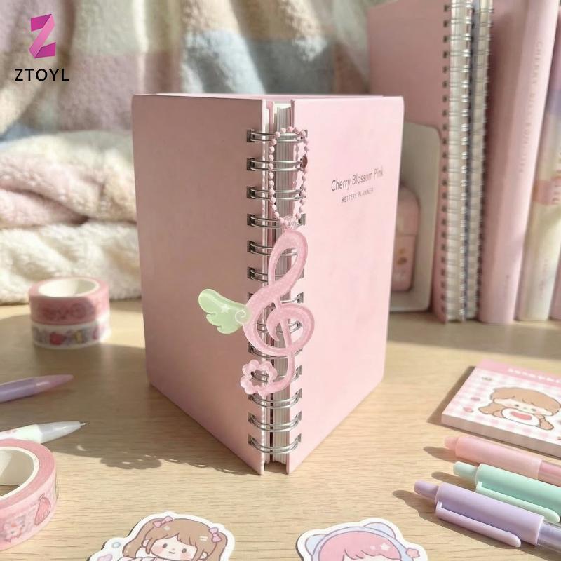 [ZTO-t] Luy Clover Key Ring with Wing Charm Music Note Bag Pendant for School Girls Purse Bapa Accessories null