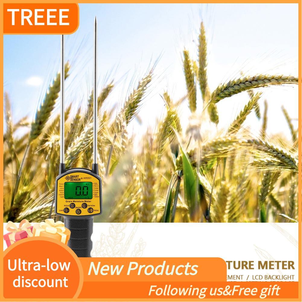 treee SMART Sensor AR991 เครื่องวัดความชื้นดิจิตอลพร้อมจอแสดงผล LCD และหัววัดก้านเหล็กสำหรับพืชสวนใน