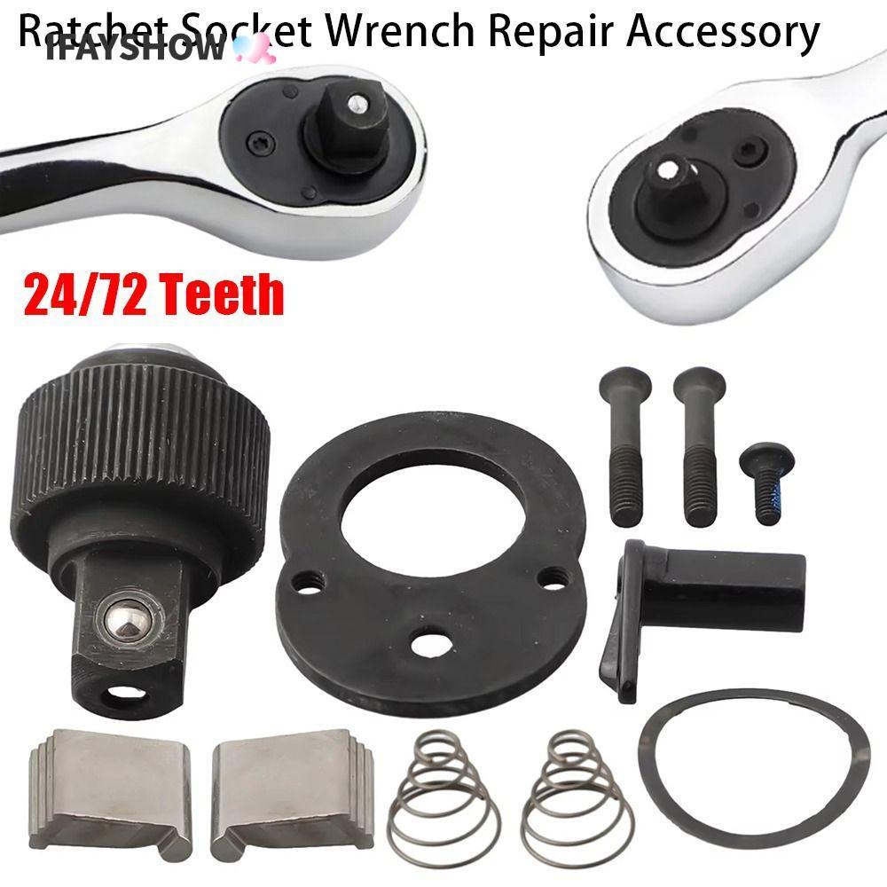 IFAYSHOW 1 ชุดประแจวงล้ออะไหล่,เปลี่ยน 24/72 ฟัน Ratchet Socket ประแจซ่อมอุปกรณ์เสริม, 1/4 "3/8" 1/2 "S/M/L Ratchet เครื่องมือ Ratchet