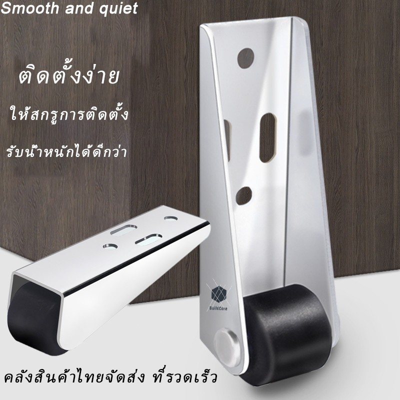 1ชิ้น ประตูบานเลื่อนด้านล่าง ลูกล้อยกประตู ป้องกันการตก อลูมิเนียม ล้อประตูยืดพร้อมก้าน Rivet
