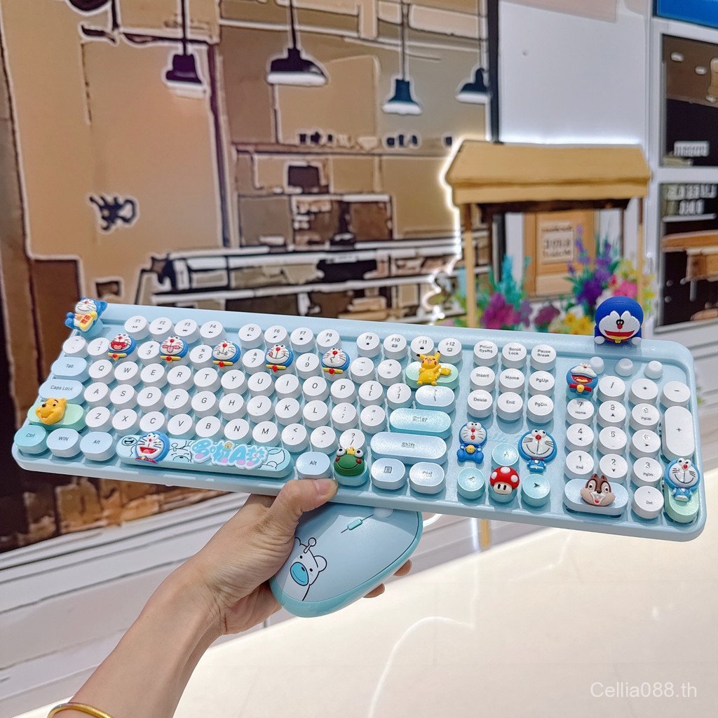 Dopamine DIY Tinkerbell Cat Mouse Keyboard Wireless Boys Girls Cute Cartoon Keyboard Wireless Keyboa