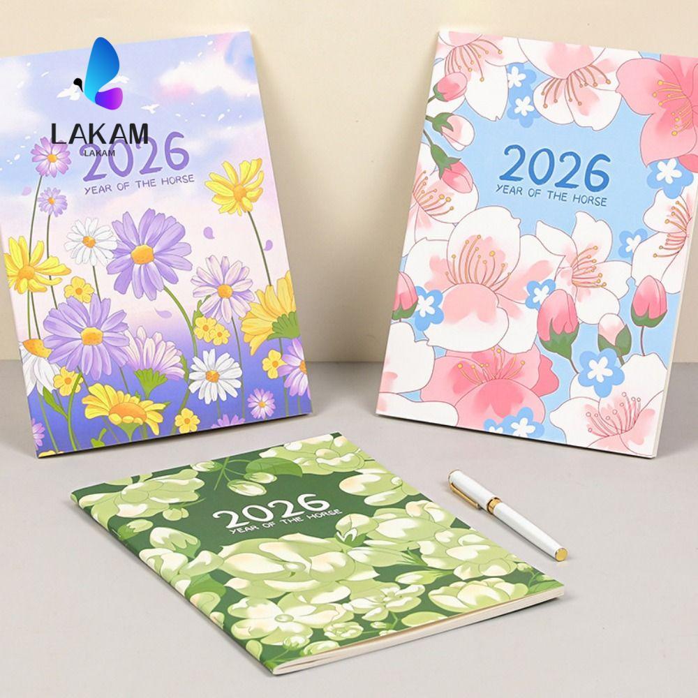 LAKAM 2026 Schedules Notebook, A4 A5 Learning Plan Planner Notebook, Portable Work Efficiency Life C