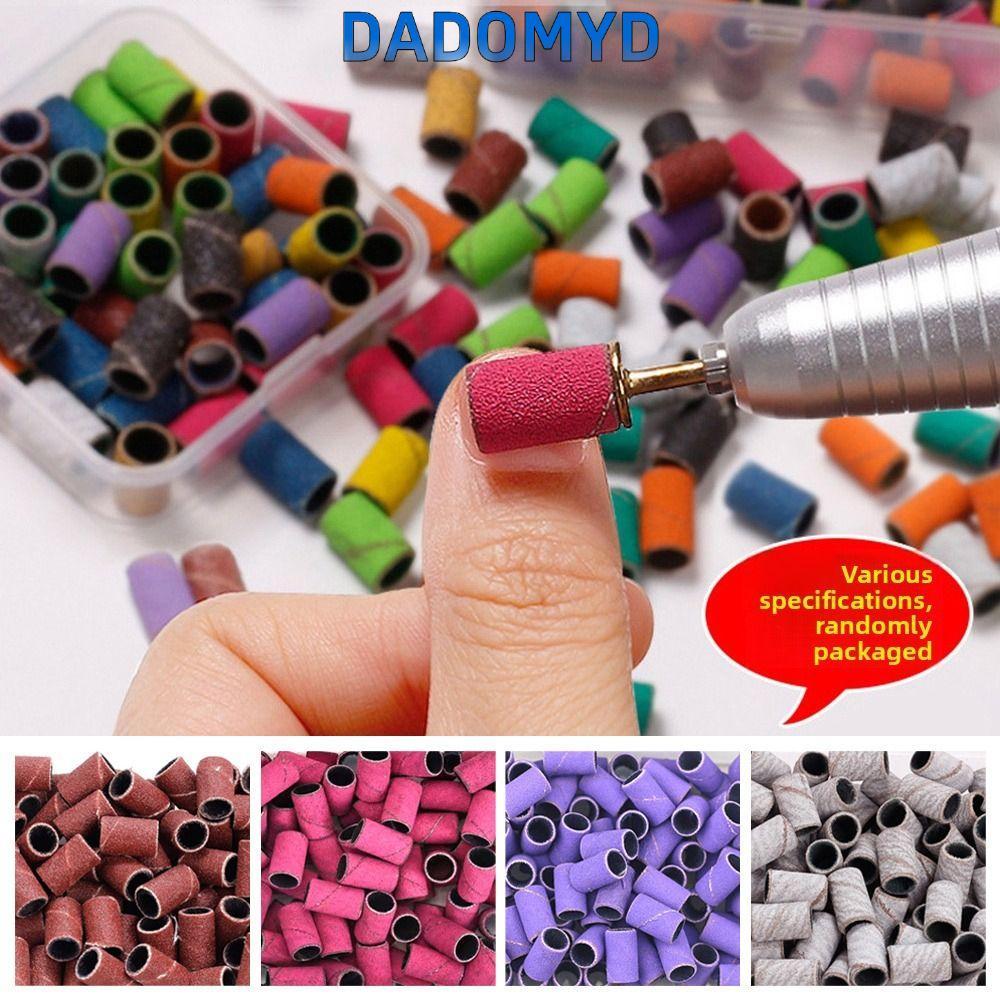 DADOMYD หมวกขัดเล็บ, ดอกสว่านเล็บแขนแบริ่งกล่องสี, ทําเล็บมือไฟฟ้า ทําเอง #180 #240 ขัด|ตกแต่งเล็บ