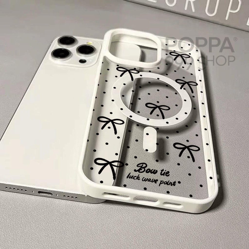 🌹poppa🌹ใช้ได้กับเคสโทรศัพท์ของ Apple เข้ากันได้กับเคสโทรศัพท์ของ เคสไอโฟน iPhone 17 16 15 14 13 12 11 xsmax xr xs x โบว์