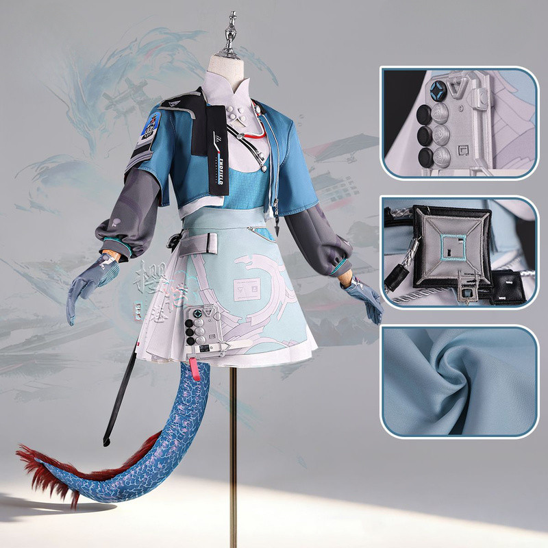 คอสเพลย์เครื่องแต่งกาย Arknights Endland Chen Qianyu แบบครบชุด 2D สำหรับผู้หญิง