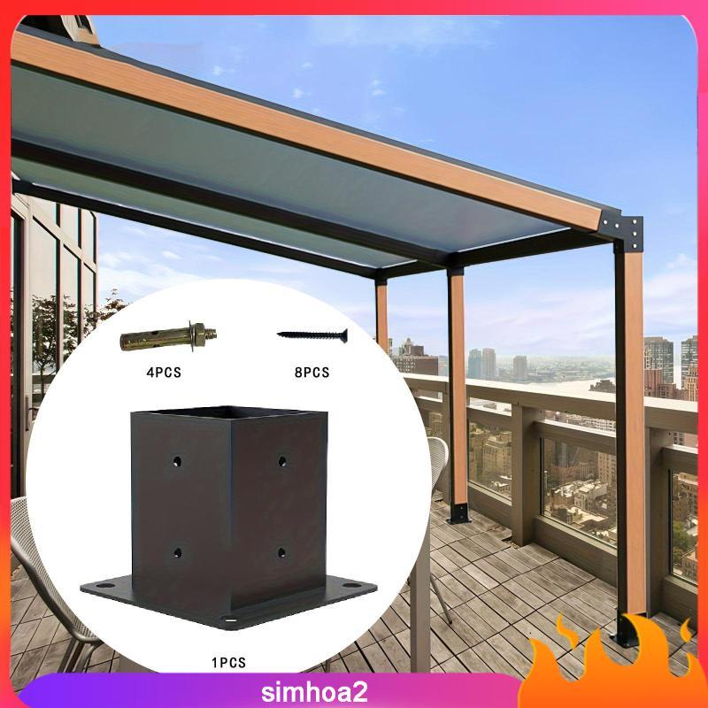 [Simhoa2] Pergola Bracket โพสต์ฐานสกรูฮาร์ดแวร์เหล็กโพสต์วงเล็บสําหรับ Park DIY โครงการ Pergola Back