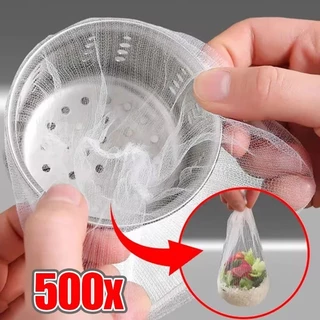 100-500 ชิ้น ถุงตาข่ายกรองท่อระบายน้ำใช้แล้วทิ้ง ตาข่ายละเอียด กันอุดท่อ สำหรับอ่างล้างจานครัว