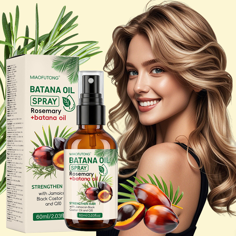 MIAOFUTONG Batana Oil Spray 60ml, Rosemary & Jamagan Black Castor Oil Hair Strengthening Spray for A
