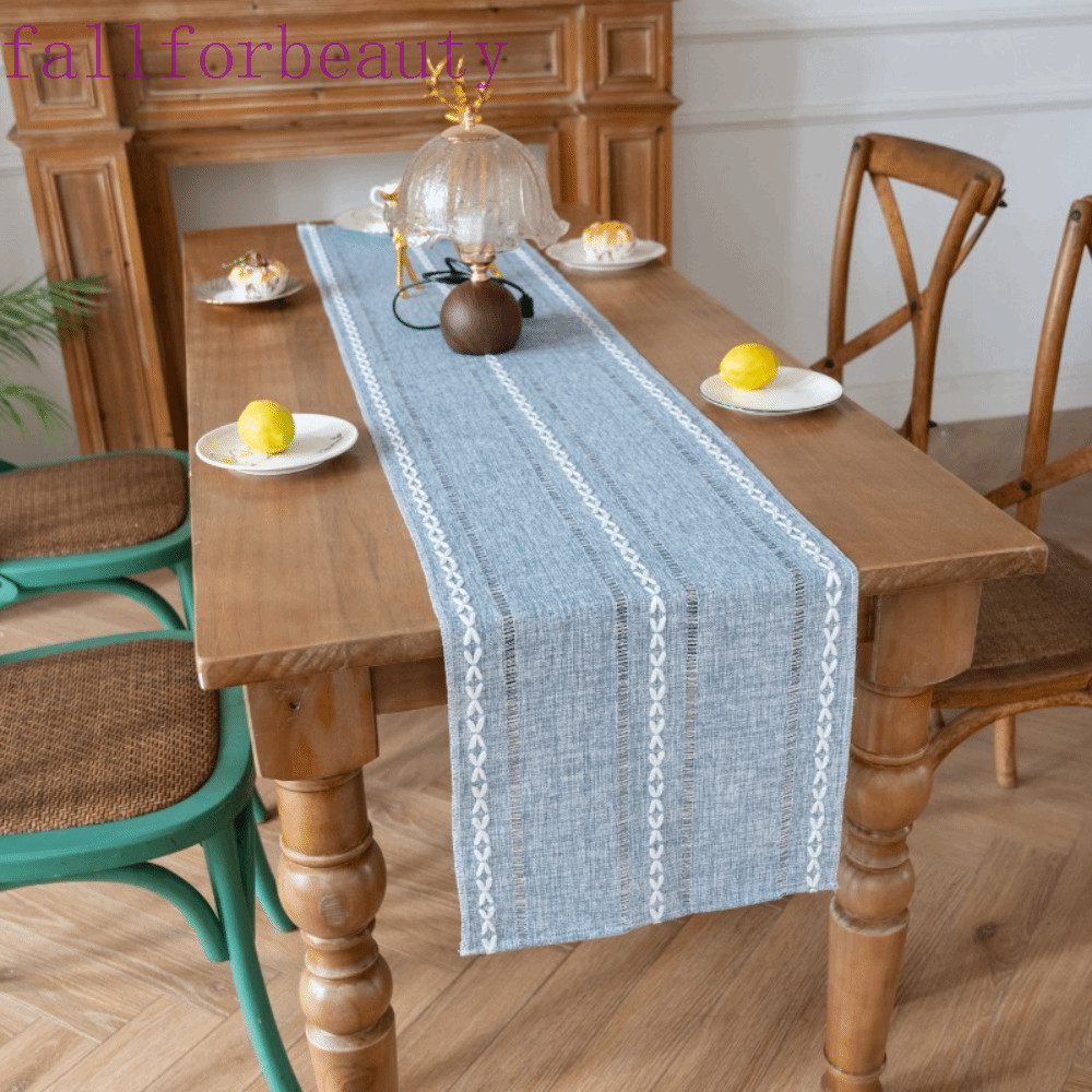 FALLFORBEAUTY ผ้าปูโต๊ะปาร์ตี้, ปัก Hollow Design Rustic Banquet Banquet Banquet Table Runner, Seaso