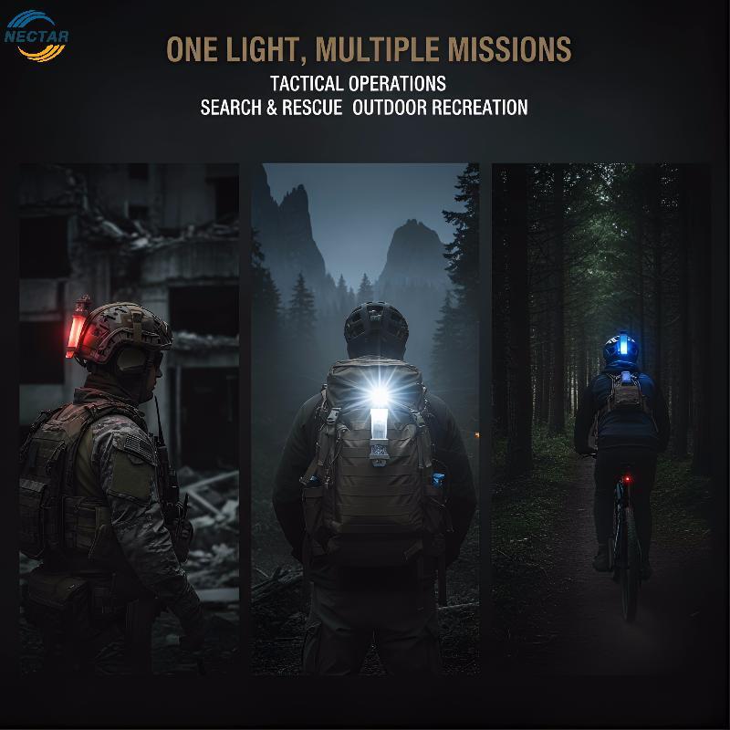 TAR LED Field ความสว่างหมวกกันน็อค 1 ชิ้น Hook Loop Mount สําหรับ Night ค้นหากู้ภัยกิจกรรมกลางแจ้ง N