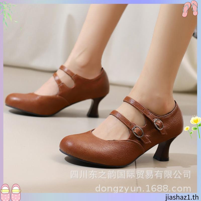 CCS - รองเท้าแมรี่เจน รุ่น Bonbon Step วัสดุหนังแก้ว ตัวสายประดับเพชรสุด Cute (T29) Cotton Candy Ste