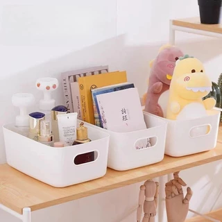 เก็บเครื่องสําอางค์ กล่องพลาสติกเก็บของ ที่เก็บของในครัว จัดระเบียบครัว สำนักงานและที่บ้าน หนาและทนทาน