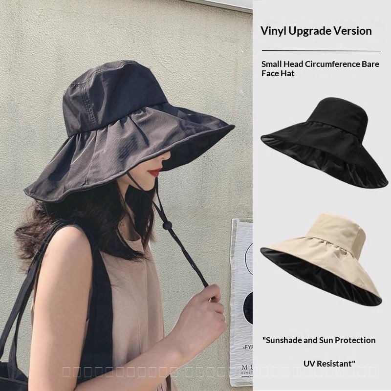 หมวกไวนิลสำหรับผู้หญิง ปีกกว้าง ป้องกันUV ออกแบบมาเพื่อสวมใส่ในฤดูร้อน