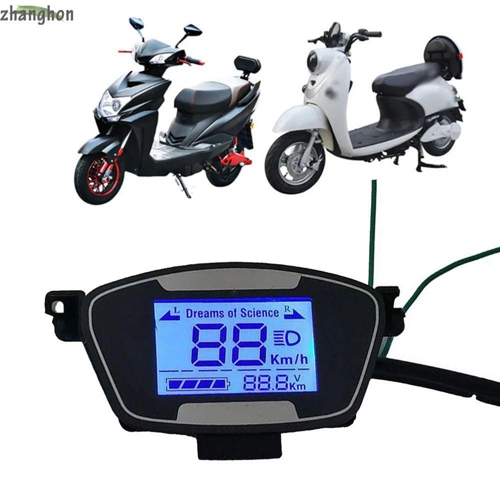ZHANGHONG 1 ชิ้นมอเตอร์ Speedmeter หน้าจอ, 6Pin อุปกรณ์เสริม Ebike สกู๊ตเตอร์จอแสดงผล LCD, 48-72V สําหรับจักรยานไฟฟ้า E-Bike รถจักรยานยนต์แผงควบคุม