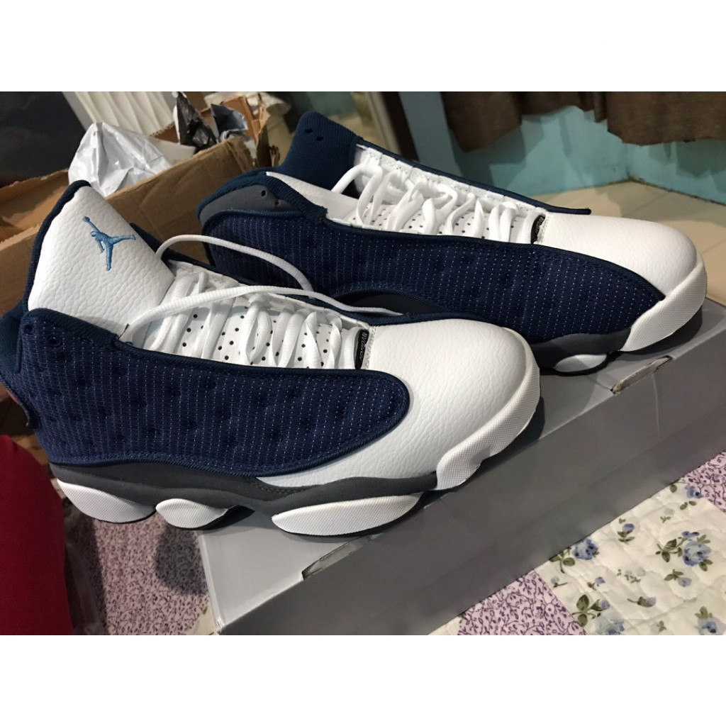 AK 13 BLK Navy/braces Grey-White-University Blue Mens Sports รองเท้าบาสเก็ตบอล ur7q รองเท้าผ้าใบที่ม