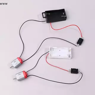 Cod ชุดมอเตอร์130สีขาวพร้อมกล่องเก็บแบตเตอรี่2xAA 16500 rpm, ชุดโมเดลมอเตอร์ไฟฟ้าขนาดเล็ก DIY