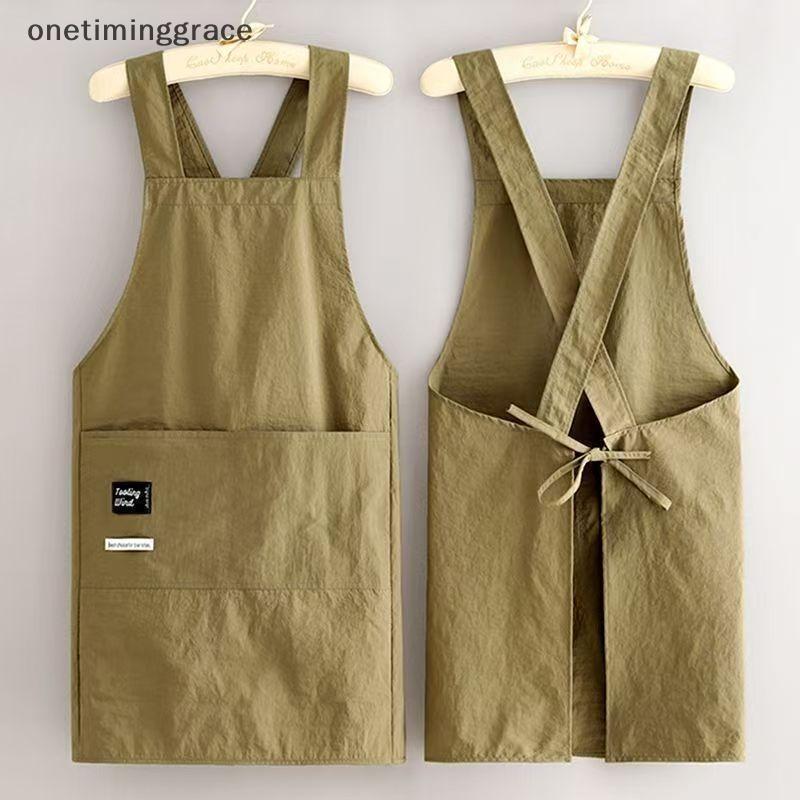 Onetiminggrace ทําอาหารผ้ากันเปื้อนครัว Breathable สวมใส่ผู้ใหญ่เอวผ้ากันเปื้อน Anti Fouling นุ่มร้านอาหารเสื้อผ้าทํางานบ้าน OMA - รูปที่ 2