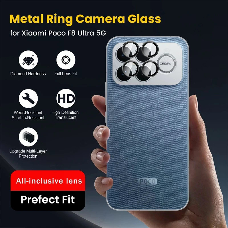 Poco F8 Ultra 5G อลูมิเนียมแหวนเลนส์กล้องกระจกป้องกัน Poco F8 Pro F8 Pro F8Ultra Poco F8 Ultra ฟิล์ม