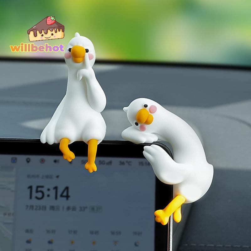 [Willbehot-t] เรซิ่นการ์ตูนสัตว์ตกแต่งสําหรับโต๊ะรถ Dashboard TV Monitor ของขวัญไอเดียน่ารัก 3D เป็ดหุ่นเรซิ่นเป็ดเครื่องประดับขี้เล่น [ใหม่]