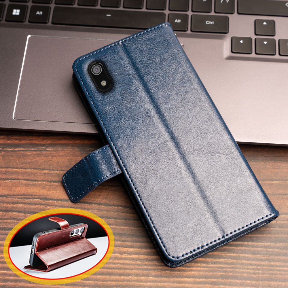 กระเป๋าสตางค์หนังสําหรับ Xiaomi Redmi 7A MZB7995IN M1903C3EG M1903C3EH M1903C3EI Kickstand ผู้ถือบัต