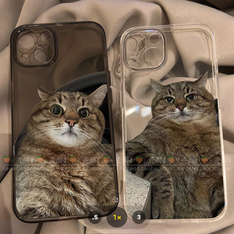 ตลก Niche Black Cat iPhone15promax เคสโทรศัพท์ 14plus โปร่งใส 11 สนุกคู่ 13mini นุ่ม Huawei mate60pr