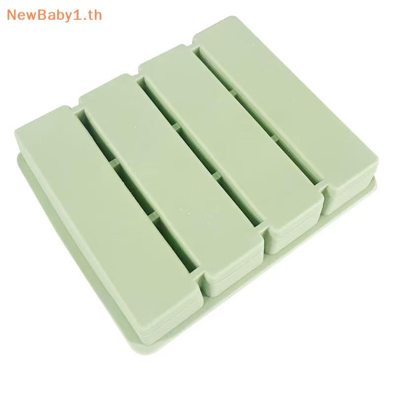 BABYONE แม่พิมพ์เก็บอาหารซิลิโคนยักษ์ถาดแช่แข็งพร้อมฝาปิด 4-Cubes แม่พิมพ์น้ําแข็งซุปขนาดใหญ่พิเศษ TH