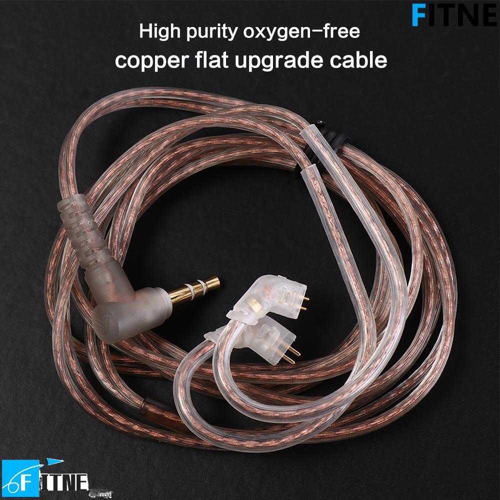 FITNE 2Pin สายหูฟังชุบเงิน B/C Pin 2Pin สาย Twisted สายอัพเกรดออกซิเจนฟรีทองแดง ZS10 สายหูฟัง