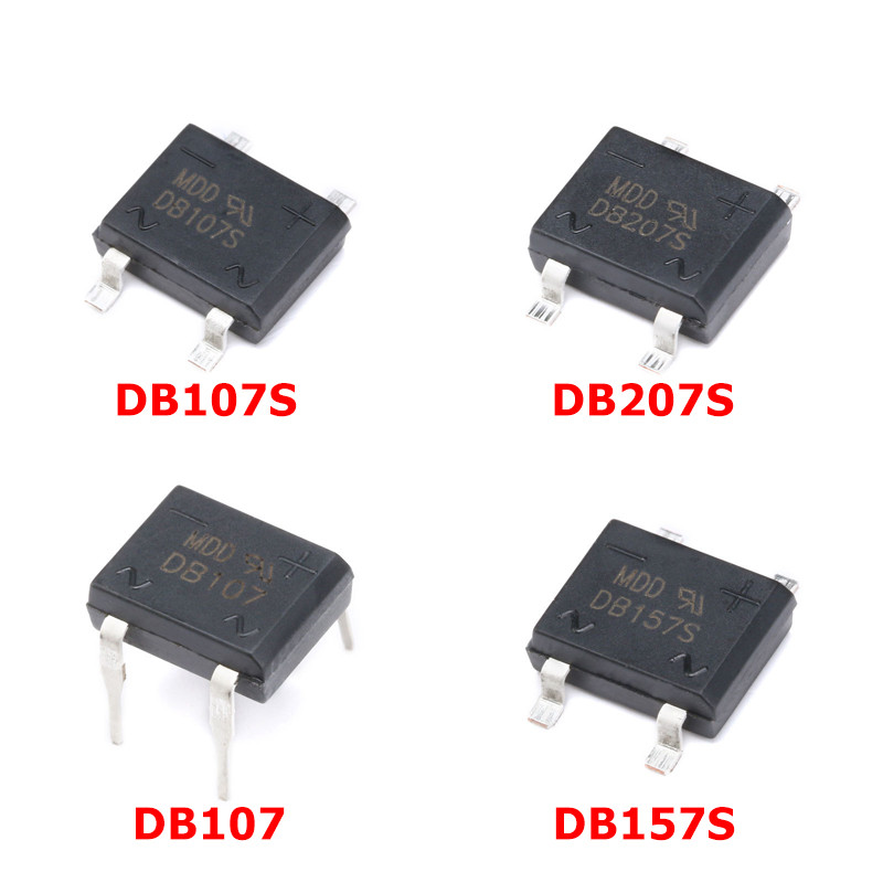 10PCS DB107S DB207S DB107 DB157S 1A 1.5A 2A 1000V Rectifier Bridge, Silicon Bridge Rectifier DIP SMD