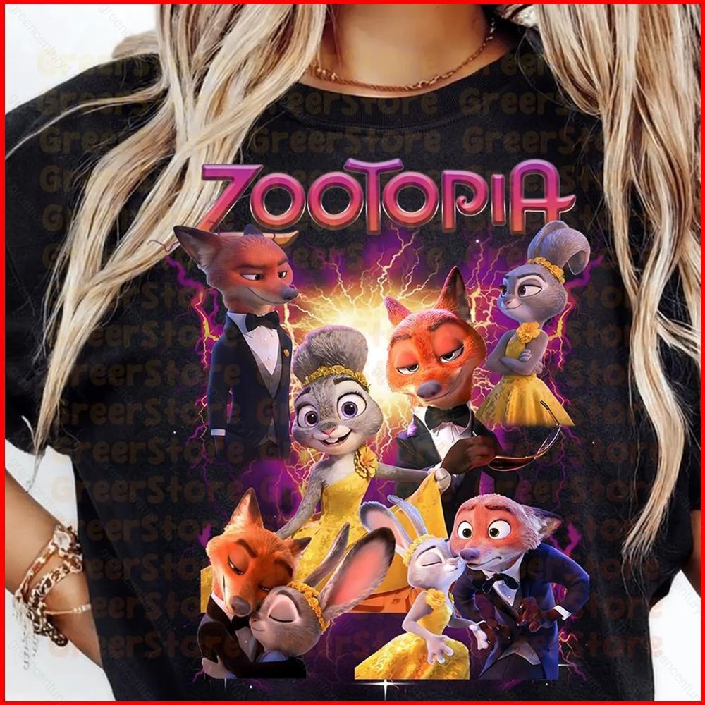GC1 Zootopia 2 Judy Hopps เสื้อยืดสีเหลืองไซส์ 110cm-6XL, แขนสั้น, CG1