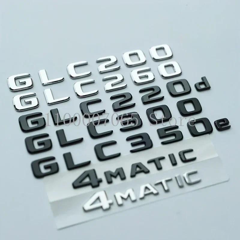 2017 Chrome ตัวอักษรสีดํา GLC260 GLC300 GLC350 GLC220d GLC350e 4Matic สัญลักษณ์สําหรับ GLC X253 รถ T