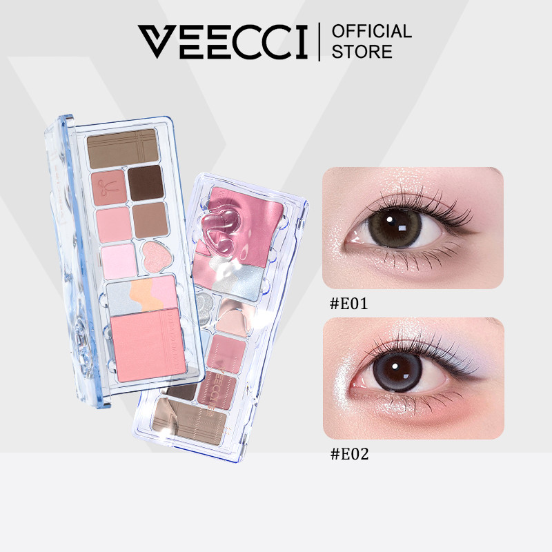 VEECCI อายแชโดว์ อเนกประสงค์ ชิมเมอร์ ความคิดสร้างสรรค์ ธรรมชาติ ติดทน แบบพกพา พาเลท 11g