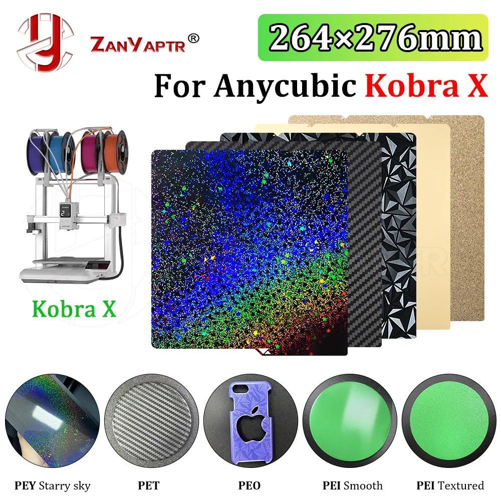สร้างแผ่นสําหรับ Anycubic Kobra X Hotbed สองด้านความแข็งเหล็กแผ่น Perfect Fit พิมพ์สูง Success Rate 3D ชิ้นส่วนเครื่องพิมพ์