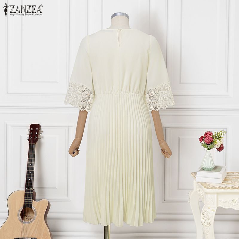 ZANZEA กระโปรงเชิ๊ตดีไซน์หรูหรา มีลายปักและ pleats ทันสมัย เหมาะสำหรับสวมใส่ในโอกาสต่างๆ — صورة 8