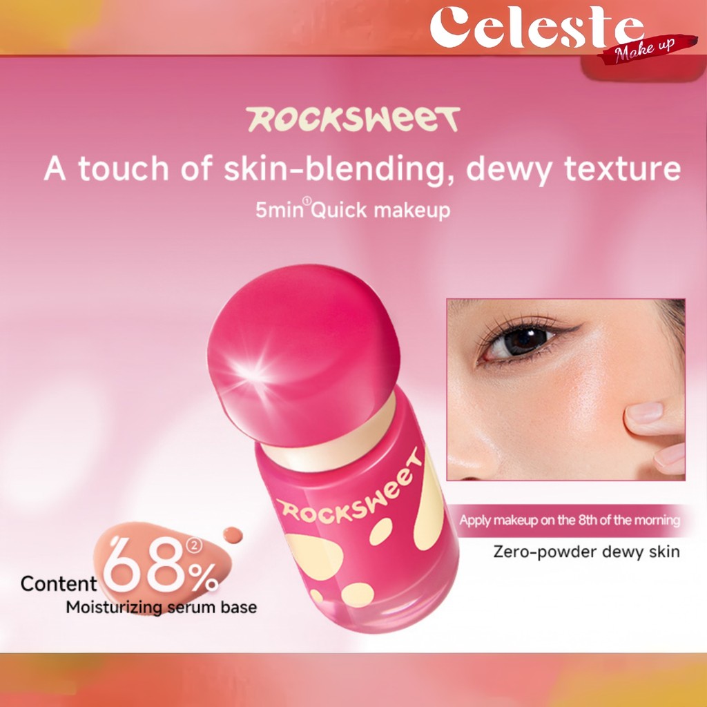 ROCK SWEET Rock Candy Fruit Spectrum Hydrating Blush Liquid Glossy เปล่งประกายยาวนาน