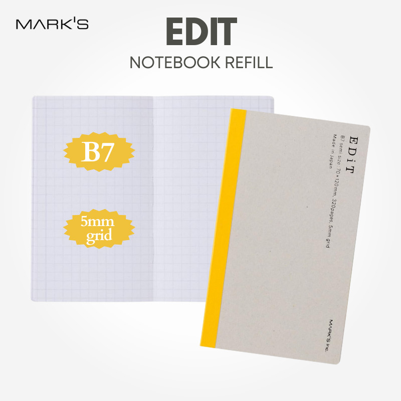 MARK’S EDiT B7 Grid Notebook Refill EDI-NB21-RFL, Japan Diary/ Journal Stationery
