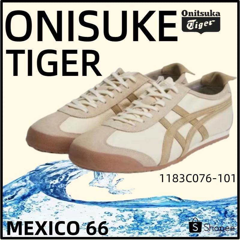 Onitsuka Tiger MEXICO 66 รองเท้าผ้าใบ 1183C076-101 💕ใหม่ล่าสุด💕