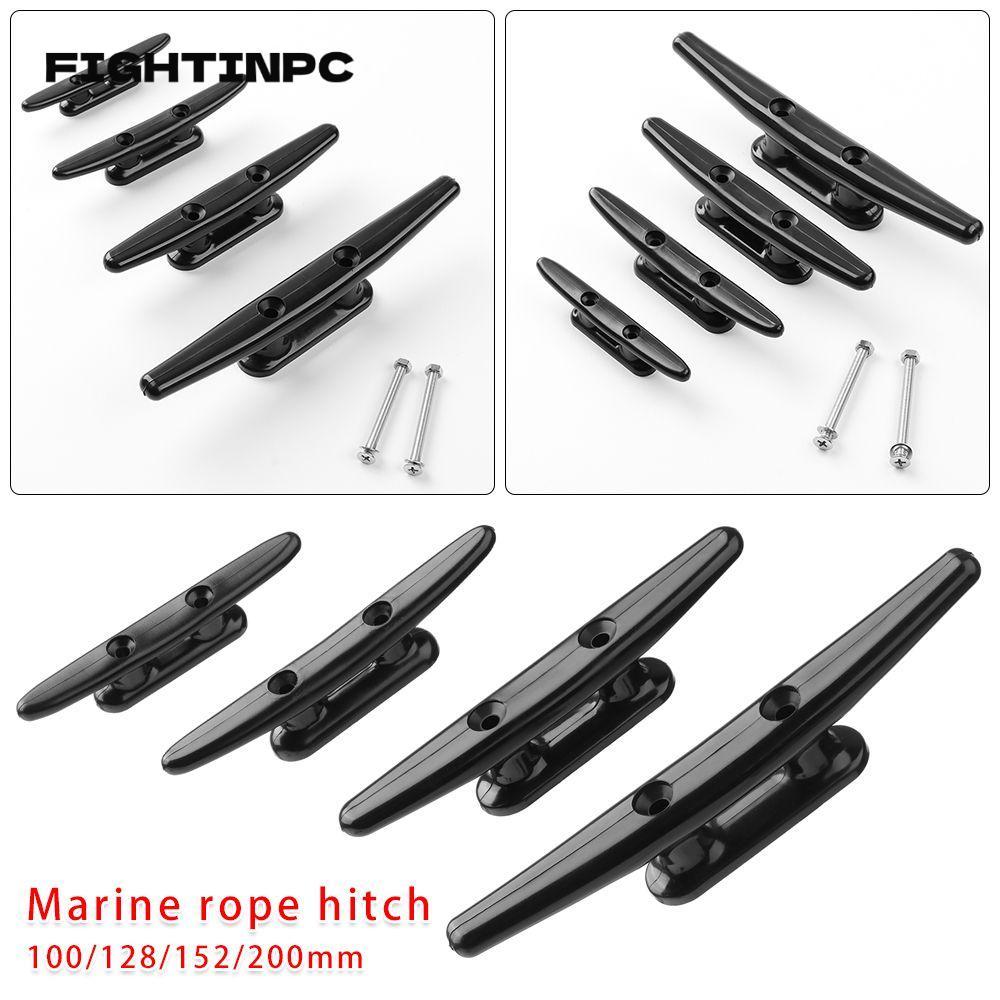 FIGHTINPC 1/2pcs Low Flat Cleat เรือยอชท์สีดํา Inflatable Deck Canoe Deck ฮาร์ดแวร์เรือ Marine อุปกร