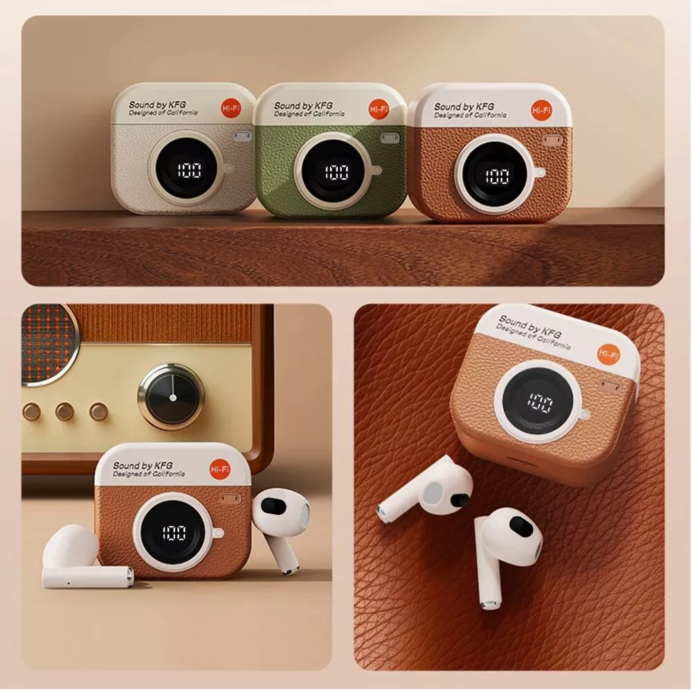 หูฟัง Q86 Over-Ear ดีไซน์กล้องฟิล์มย้อนยุค จอแสดงผลแบตเตอรี่ thumbnail 7