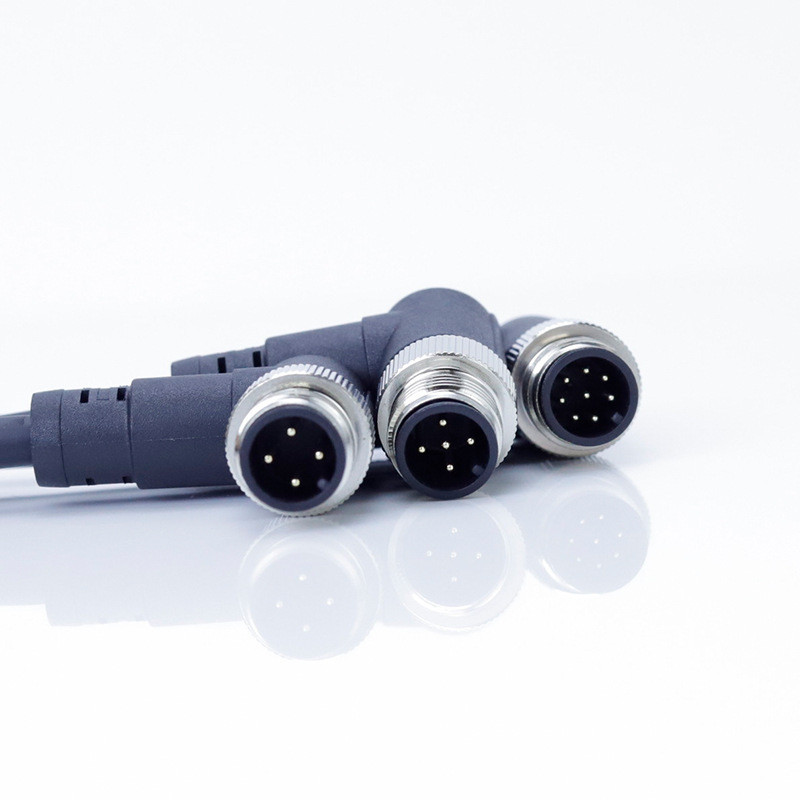 M12 Aviation Connector Straight/Elbow 4/5/8 Core Metal Industrial Sensor กันน้ํา Automation อุปกรณ์ก