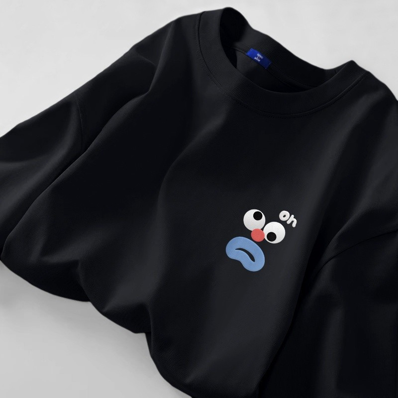 COD 2026ACE ยี่ห้อใหม่ผ้าฝ้าย 100% เสื้อยืดแขนสั้น Unisex Cool พิมพ์ผู้ชายและผู้หญิง Baggy คอรอบคอเส