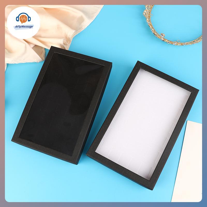 AFl 36-Slot เครื่องประดับแหวนกล่องถาด Organizer ต่างหู Trinket แสดงกรณีกํามะหยี่ Organizer กล่องเก็บ