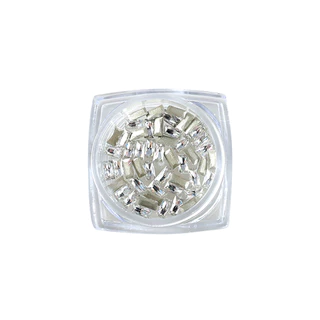 50 ชิ้นชนิดบรรจุกล่อง Chamfered ยาวZirconเล็บเพชรStrobe MiniแชมเปญZirconฟรีDiyเล็บเพชร