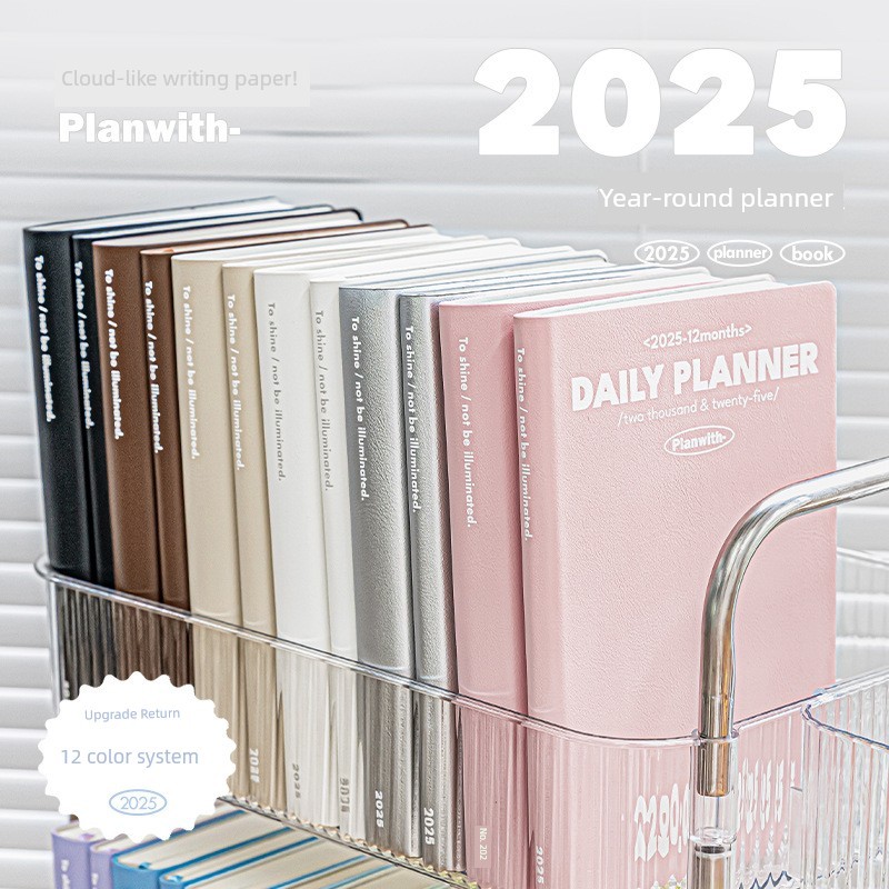 planner 2026 planner Set Planwith Annual2026 หนังสือแผนทุกปี PU Cover Sun Month Year Plan Note Sched