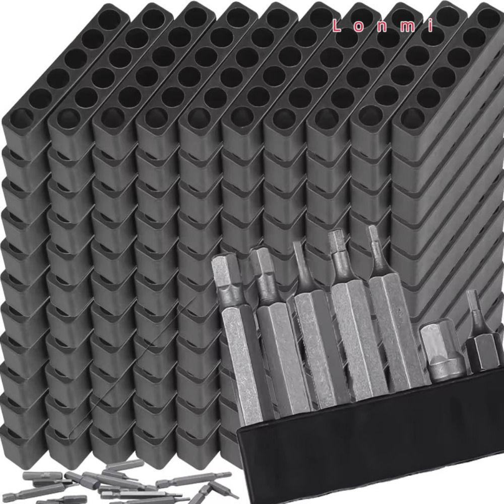 LONMI Hex Shank ไขควงผู้ถือบิต, DIY 8/10/12 หลุมเจาะบิตฐานจัดเก็บ, 6.35 มม.เจาะบิตชั้นเก็บฮาร์ดแวร์เครื่องมือ Power Storage Accessorie