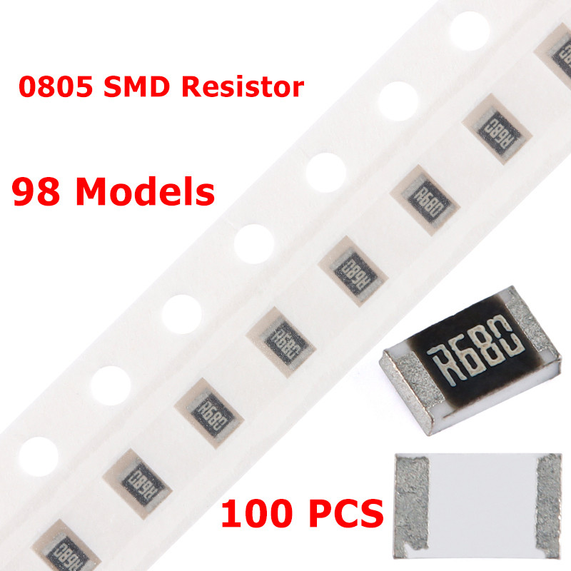 100pcs 0805 SMD Resistor 5% 1/8w 0R ~ 9.1M 910K 750K 680K 68R 62R 56K 2.7K 560R 510R 5.6K 4.7M 390R 