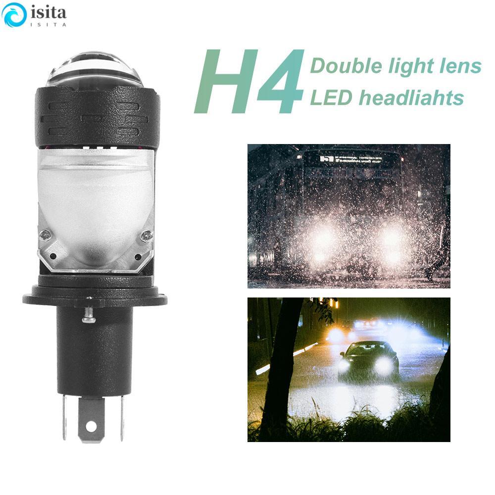 ISITA H4 LED โปรเจคเตอร์ Len, ไฟต่ําสูง H4 หลอดไฟหน้า LED, ไร้สายใส่โดยตรง Super Bright รถกันน้ํารถจ